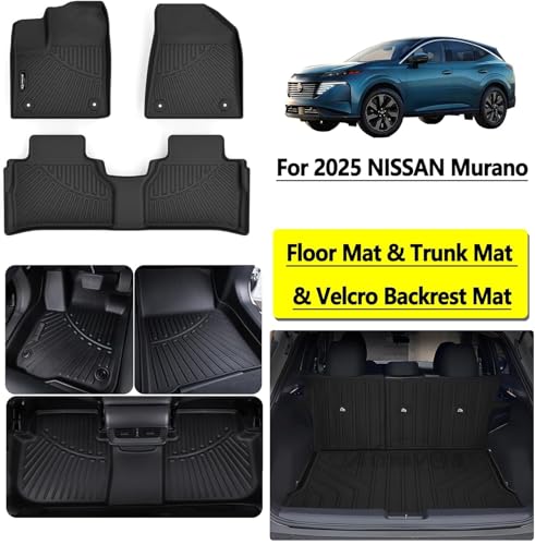 Floor Mast for 2025 2026 Nissan Murano, TPE All Weather Protection Floor Liners Car Mats for Murano Accessories, 3pcs-Black - size: 2025 Murano Full Mats