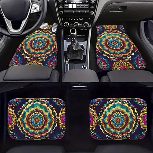 Car Floor Mats Non-Slip Automotive Floor Mats All-Weather Front Rear Car Floor Foot Mat Sets of 4 Pieces Foot Mats Rugs Carpet for Car Trucks SUV Sedans (FUGU-04) - color: FUGU-04