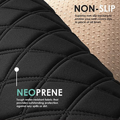 FH Group Car Seat Cushion Neosupreme Automotive Seat Cushions - Universal Fit, Rear Car Seat Cushion, Car Seat Cushions With Non-slip Silicone Backing for SUV, Sedan, Van Rear Set Black - color: Black, style: Rear Bench