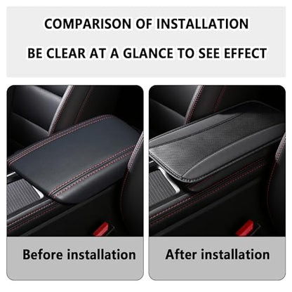 IHOTDER Stylish Car Center Console Cover,PU Leather Car Armrest Cover Prevent Scratches on Center Console,Universal Car Armrest Cushion Car Accessories Interior for Car SUV Truck (Black) - color: Black