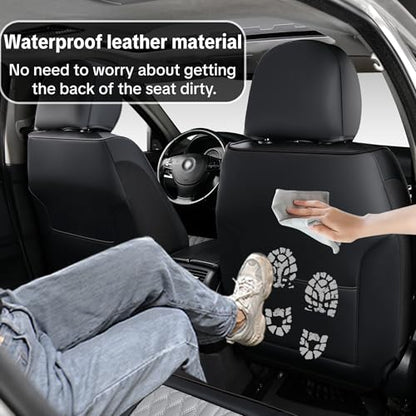 Universal Car Seat Cover, Gray Car Seat Cover, Artificial Leather, Waterproof and Easy to Clean, 360° Coverage for 5 Seats, Protects and Beautifies the Interior, Fits Most Cars - color: B_Gray & Black
