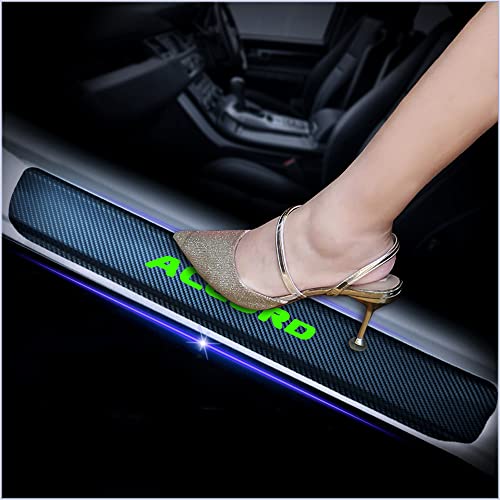 4Pcs Car Door Sill Protector for Honda Accord, Carbon Fiber Anti-Scratch Guard for Honda Accord Accessories - Self-Adhesive Car Door & Sill Protector -Green - color: Green