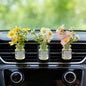 3-Pack Daisy Flower Car Decor, Cute Dashboard Mini Vase Set, for Rearview Mirror Cup Holder Desk Home Interior