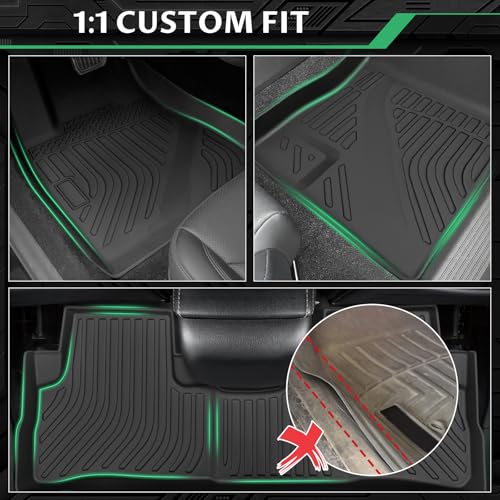 Floor Mats & Cargo Liner for Honda CRV 2007 2008 2009 2010 2011, Custom Fit TPE Waterproof Anti-Slip 1st & 2nd Row & Trunk Liner Mats Accessories for Honda CR-V 2011