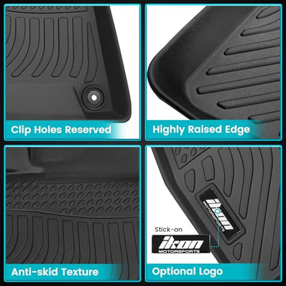 FREEMOTOR802 All Weather Floor Mats Compatible with 2021-2026 Genesis GV80 5/7 Seats | 3D Molded TPE Car Carpets Liner 1st 2nd Row Front Rear Protection Pad 3PC Set Protector - size: For Genesis GV80 5/7 Seats 2021-2026