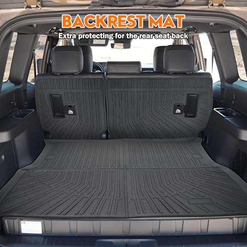 KUST Floor Mats Cargo Mat Set for 2024 2025 2026 Toyota Land Cruiser 5 Seats, All Weather Trunk Mat Back Seat Protector for Land Cruiser Accessories TPE Rubber Cargo Liner High Side - style: For │ Land Cruiser 2024-2026 │ Full Set