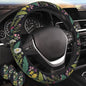 Wildflower Car Steering Wheel Cover Flowers Wildflower Steering Wheel Cover for Women Cute Anti-Slip Universal Breathable 14-15-in 2 Car Cup Coasters for Women