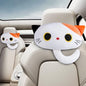 Cat Car Headrest Pillow Cartoon Car Seat Pillow Cat Neck Support Plush Cushion for Driving Seat (2 pcs) - color: Black/White/Orange