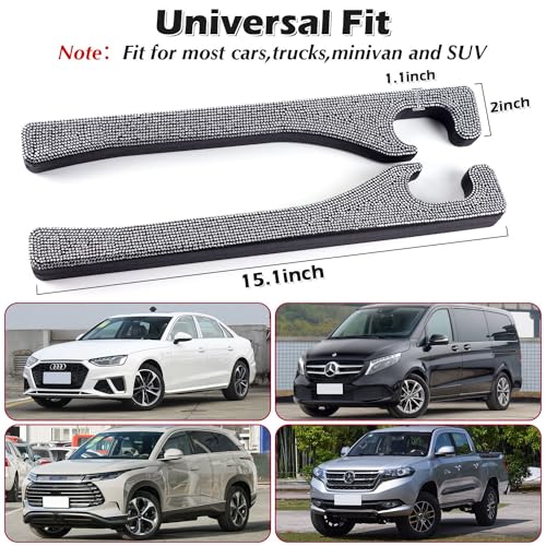 Briwill Bling Car Seat Gap Filler, 2 Pack Universal Fit for Car SUV Truck Handmade Crystal Rhinestone Diamond Car Gap Filler Bling Car Accessories for Women(Silver) - color: B-Silver
