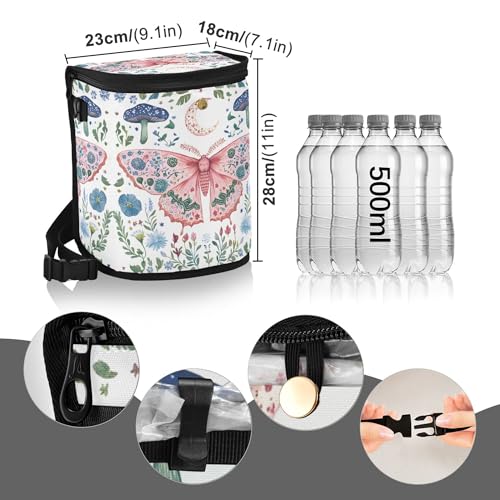 MNSRUU Car Trash Can with Lid, Butterfly Mushroom Flower Car Trash Bag Hanging Organizers and Storage for Front Back Seat, Leak-Proof Trash Bin - color: Butterfly A16801