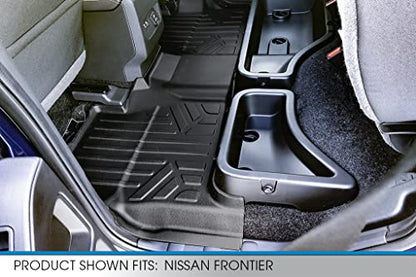 SMARTLINER Custom Floor Mats 2 Row Liner Set Compatible with 2022-2025 Nissan Frontier - color: Nissan Frontier 2022 - 2025