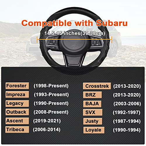 GIANT PANDA Steering Wheel Cover for Subaru Forester, Car Steering Wheel Cover for Subaru Outback and Crosstrek - Black - color: Black