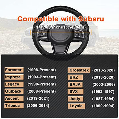 GIANT PANDA Steering Wheel Cover for Subaru Forester, Car Steering Wheel Cover for Subaru Outback and Crosstrek - Black - color: Black