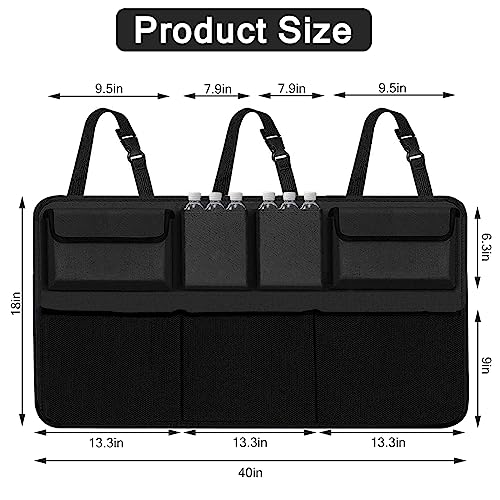 Snuopfy Car Trunk Organizer and Storage, Backseat Hanging Organizer for SUV, Truck, MPV,Van Collapsible Cargo Storage Bag with 7 Pockets, Car Interior Accessories for Men and Women
