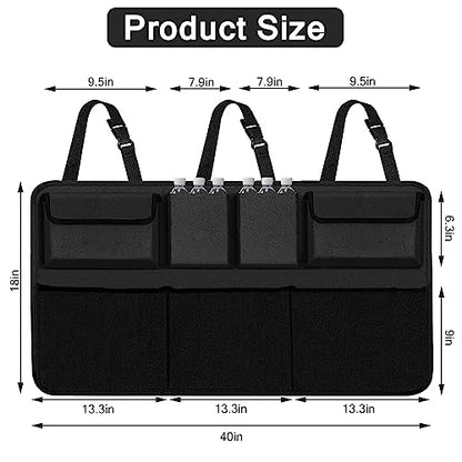 Snuopfy Car Trunk Organizer and Storage, Backseat Hanging Organizer for SUV, Truck, MPV,Van Collapsible Cargo Storage Bag with 7 Pockets, Car Interior Accessories for Men and Women