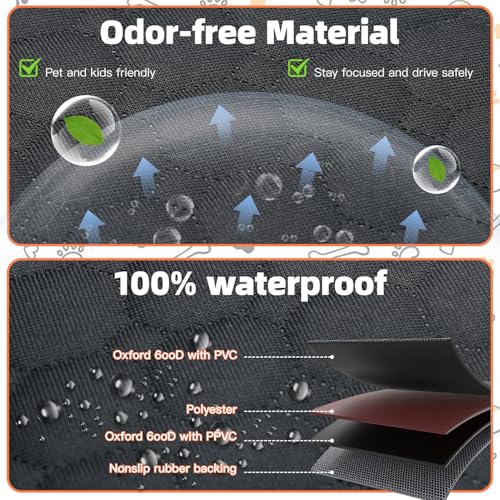 Dog Car Seat Cover for Back Seat.100% Waterproof Back seat Cover. 600D Heavy Duty Scratch Proof Nonslip Durable Soft Dog Hammock for Cars, Trucks and SUVs. Standard, Black - color: Black
