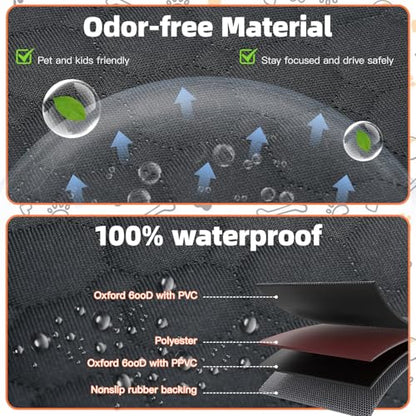 Dog Car Seat Cover for Back Seat.100% Waterproof Back seat Cover. 600D Heavy Duty Scratch Proof Nonslip Durable Soft Dog Hammock for Cars, Trucks and SUVs. Standard, Black - color: Black