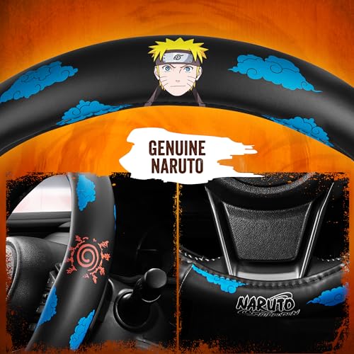 Naruto Shippuden Car Steering Wheel Cover, 15 Inch Anime Steering Wheel Cover, Cushioned Soft Comfortable Cover Anime Car Accessories for Men Women, Kumogakure - color: Naruto Kumogakure