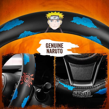 Naruto Shippuden Car Steering Wheel Cover, 15 Inch Anime Steering Wheel Cover, Cushioned Soft Comfortable Cover Anime Car Accessories for Men Women, Kumogakure - color: Naruto Kumogakure