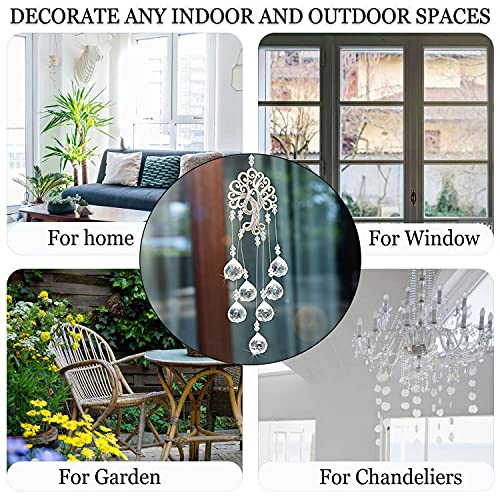 H&D HYALINE & DORA Garden Hanging Crystal Suncatchers Rainbow Makers with Crystal Ball Prisms and Metal Tree of Life for Garden Outdoor Home Kids Room Window - color: Clear Crystal Ball-long Chain