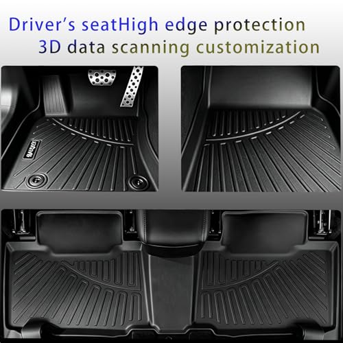 All Weather Floor Mats Set for Toyota RAV4 2018 2017 2016 2015 2014 2013 TPE Rubber Liners RAV4 Odorless Anti-Slip Car Floor Liners - 1st & 2nd Cargo Mat Covering The Backrest Full Set - size: 13-18丨RAV4 full mat