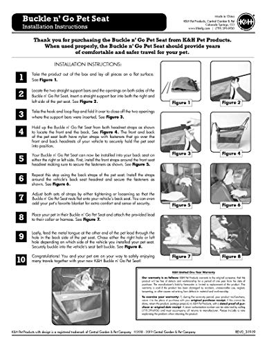 K&H Pet Products Buckle N' Go Dog Car Seat for Pets, Tan - color: Tan, size: Large 21 X 19 X 19 Inches