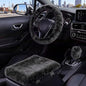 Furry Car Steering Wheel Cover with Fluffy Gear Shift Cover and Center Console Cover, Soft Warm Plush Non-Slip, 14 1/2-15 inch, for Women Girls 3 PCS Set, Black - color: 3 pcs set - black