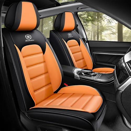 Car Seat Covers for Toyota RAV4 1999-2026, Durable Premium Nappa Leather Seats Cover, Modern Sport Seat Cover, Full Wrap Original Car Seats (2 Seats, Black&Orange) - color: 2 Seats - Black&Orange, size: Toyota RAV4 1999-2026