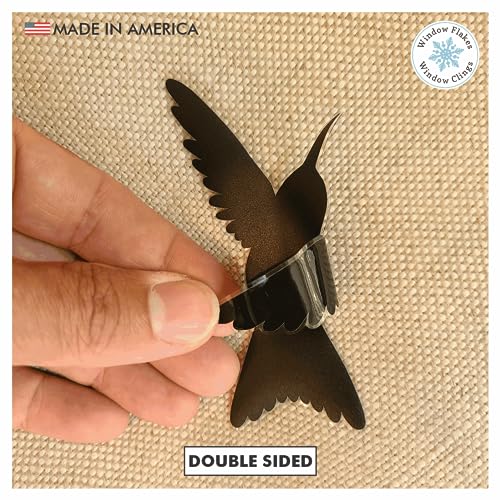 9-Pack Black Silhouette Hummingbird Window Clings for Glass Safety on Windows, Doors and Transparent Panels. Window Decals to Prevent Bird Strikes on Glass. Made in America. - size: 9 Count Black Hummingbirds