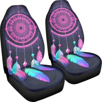 Pehede Car Seat Cover Fantasy Dream Catcher Front for Cars, Easy to Install Cover Set, Accessories Auto Trucks Van SUV,2 Packs - color: Multi12