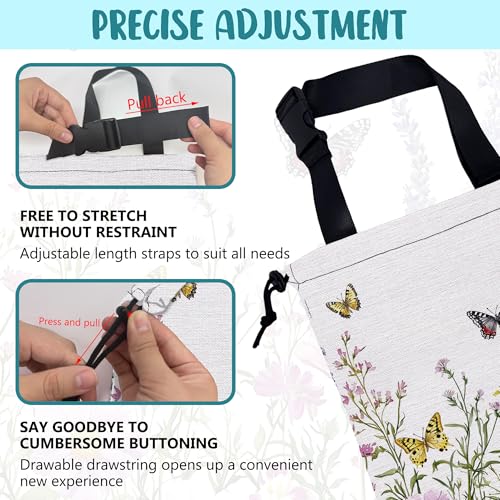 Car Garbage Bag Watercolor Butterfly Wildflower Drawstring Car Trash Bag Hanging for Back Seat with Adjustable Buckle Canvas Vehicle Trash Can Easy-to-Install - color: Watercolor Butterfly Wildflower