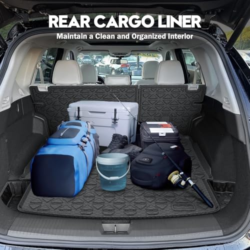 KUST Trunk Cargo Mat for Nissan Rogue 2021-2025 2026, TPE Rubber Cargo Liner with Backrest Mat for Rogue Accessories Rear Trunk Liner High Edge - style: Rogue 2021-2026 │ Trunk + Backrest Mat