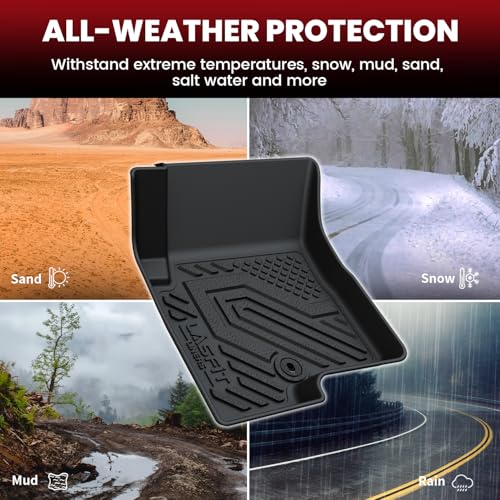 LASFIT Floor Mats & Trunk Mat for Jeep Compass 2007-2017 All Weather TPE Custom Fit Car Mats Floor Liners Cargo Liner Cargo Mat Black - style: Compass 2007-2017