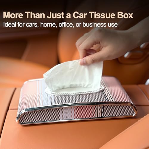 Universal Tissue Holder for Car Interior, Flat Tissue Box Holder, Kleenex & Napkin Organizer, Car Accessories for Women & Men, Center Console, Armrest & Back Seat, Travel Essentials (Flat) - style: Flat