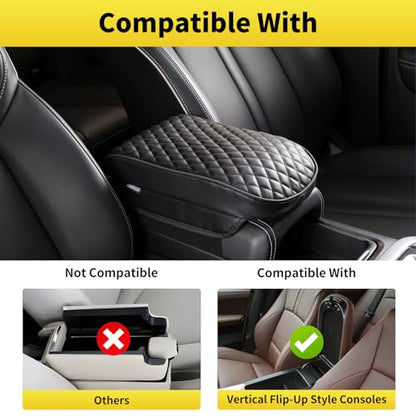 WEIHAO Car Arm Rest Cover Pad, Thick Padding 12.4x7.28x2.2 inch Car Armrest Cushion, Memory Foam Leather Center Console Cushion Pad for Sedans, SUVs, Most Vehicles (Black-1PC) - color: Black (Small 12.4x7.28x2.2 inch)