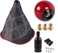 MUGE Racing Fabric Shift Boot with Round Ball Carbon Fiber Shift Knob,Universal Shift Boot Cover with Weighted Shift Knob (Style 4)