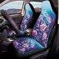 2 Piece Front Car Seat Cover, Sea Turtle Flower Printed Car Seat Covers for Front Seats Waterproof, Airbag Compatible, Universal Fit for SUV - color: Blue and Pink - Sea Turtle Flower