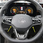 Sport Style Carbon Fiber Print Steering Wheel Cover Trim for VW Volkswagen Tiguan ID.4 Golf R 2022 2023 2024 2025 Arteon 2021-2025 - color: B