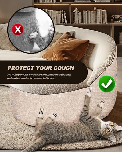 Cat Scratch Furniture Protector, Trimmable Self-Adhesive Carpet, DIY Climb Cat Scratcher Mat for Covering Cat Tower and Couch Protector from Cat Claws（Beige） - color: Beige