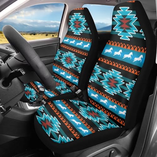 Aztec Tribe Automotive Seat Cover for Only Front Seat Soft Stretch Car Seat Cushion Cover Fit for Sedans Vehicle SUV Trucks Easy to Install - color: Aztec Tribe