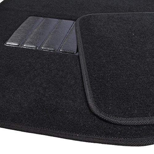 BDK InterLock Car Floor Mats - Secure No-Slip Technology for Automotive Interiors - 4pc Inter-Locking Carpet (Black) (826942129223) - color: Black