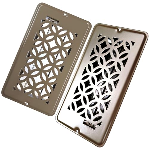 4x8 Vent Covers for Home Floor, Floor Vent Cover, Air Vents, All Steel Heavy Duty Floor Register, Easy Adjustable Air Supply Lever, or Wall Vents (4"x 8" Brown, 2Pack) - color: 4 x 8 Brown 2Pack