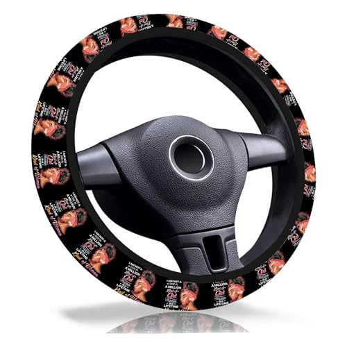 African Girls Steering Wheel Cover,Non-Slip Breathable Neoprene Steering Wheel Covers,Western Black Girl Car Accessories Decor, Gifts for Women,Men Universal 15 Inch Fit Auto,Suvs,Truck - color: Kind Girl