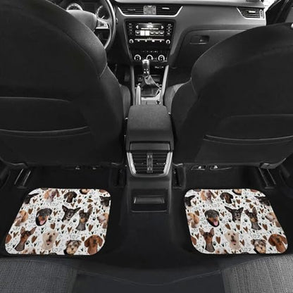 Dogs White Car Floor Mats Universal Auto Front Rear Floor Foot Mats Anti-Slip Car Mat Full Set of 4 Pieces Carpet - color: Dogs White
