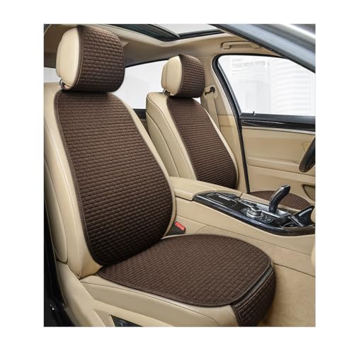 Yourkar 4PCS Car Seat Cover Pad, Breathable Auto Front Seat Bottom Cushion Mat & Seatback Cover, Soft Comfortable Vehicle Full Seat Protector, Universal Truck SUV Car Accessories (Coffee) - color: Coffee, size: 4 PCS