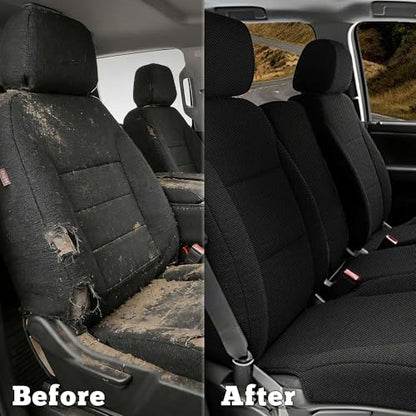 Seat Covers for Chevy Silverado & GMC Sierra 1500 2014 2015 2016 2017 2018 Front Foam Padded Heavy-Duty Automotive Seat Cover Set - Black - size: 14-18 Front