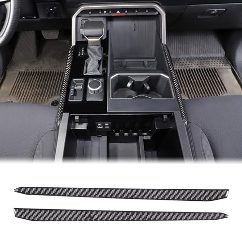 Inner Center Console Gear Control Panel Side Strip Cover Trim Compatible with Toyota Tundra/Sequoia 2022-2024 Carbon Fiber Center Console Gear Box Side Panel Protect Sticker Moulding Strip Accessories - size: Gear Control Panel Side Strip Trim