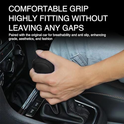 Tesnaao 2 PCS Car Shift Knob Cover, Silicone Gear Lever Cover, Anti-Slip Protective Cover, Shifting Head Cover Replacements, Automotive Decor Kit, Universal for Most Cars, Trucks, SUVs (Black)