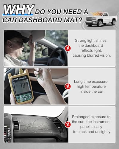 Cartist Black Dash Cover for 2014-2018 Chevrolet Chevy Silverado/GMC Sierra 1500&2015-2019 Silverado/Sierra 2500HD 3500HD Accessories,Anti-Glare Non-Slip Suede Dashboard Cover Mat - size: 63.78*18.50(Silverado/Sierra 14-18)