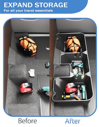 Under Seat Storage Box - Compatible with 2019-2026 Dodge Ram 1500 Crew Cab (New Body Style),Heavy-Duty Truck Organizer Under Back Seat Organizer Box - size: 2019-2026 Dodge Ram 1500